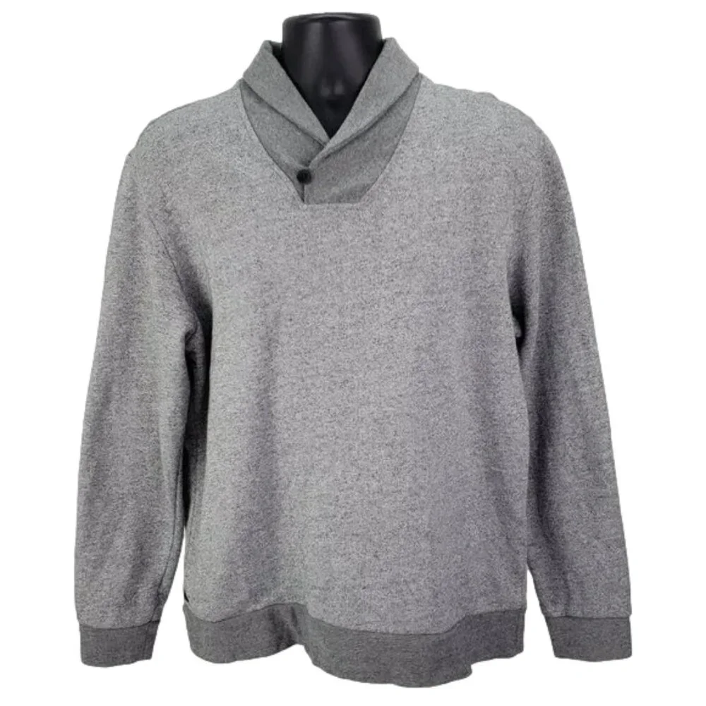 UNTUCKit Men’s Sweater XL Heather Gray Cowl Neck Pullover‎ Casual Cotton Comfort